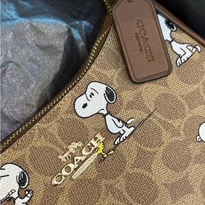Coach X Peanuts Teri Shoulder Bag In Signature Canvas With Snoopy Print
